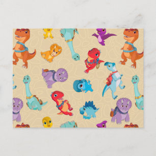 Dino Ranch   A Dinosaur Adventure Pattern Postcard