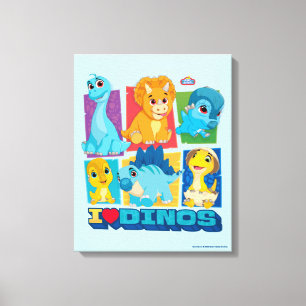 Dino Ranch Fun & Colourful Dinosaur Canvas Print