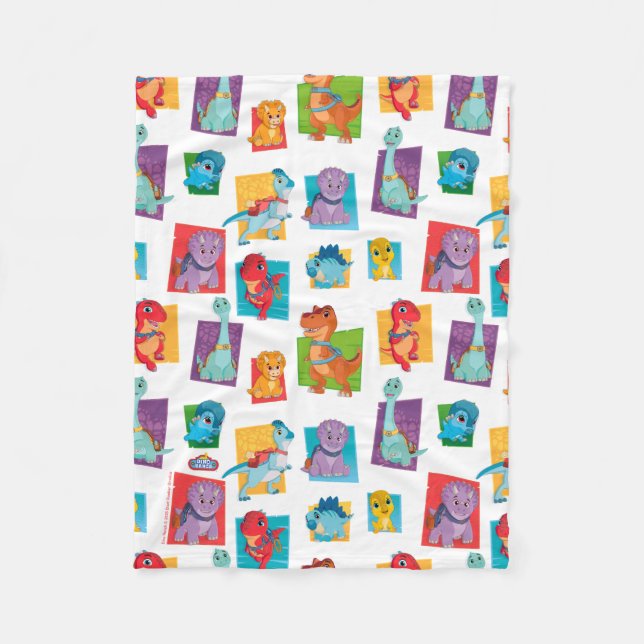 Dino Ranch Pattern Fleece Blanket (Front)