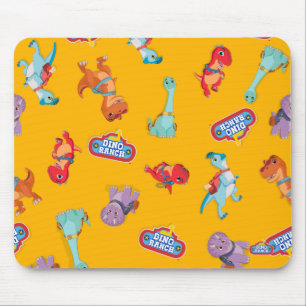 Dino Ranch Pattern on Yellow Mouse Pad