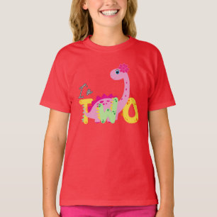 Dino Rex I'm 2 Birthday boys two Back to school T-Shirt