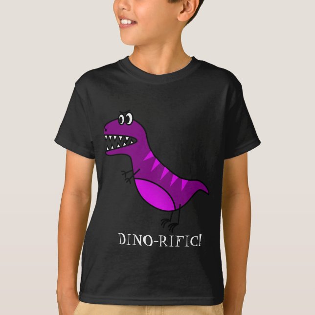 Dino-rific cute purple dinosaur kid's design T-Shirt (Front)