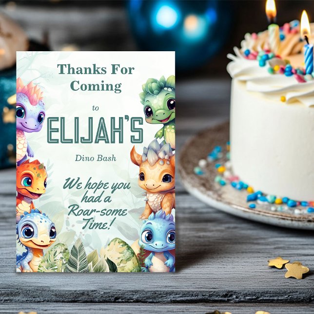 Dino Roar Thank You  Invitation (Creator Uploaded)