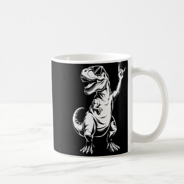 Dino Rock N Roll Rock Music Rock Dinosaur Men Wome Coffee Mug (Right)