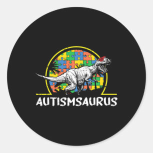 Dino-saur Autism Awareness Gifts For Kids Cute T-r Classic Round Sticker