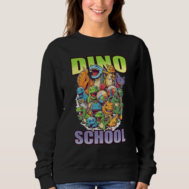 dino school cute graphic sweatshirt (Front)