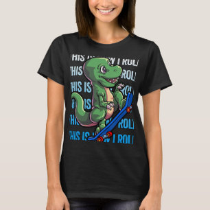 Dino Skateboarding Shirt Kids Boys Skateboarding D