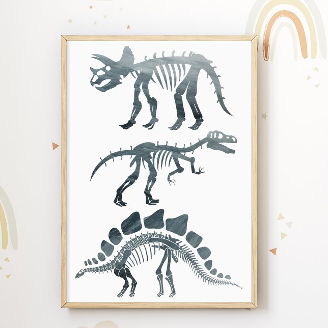 Dino Skeletons Kids Room Print Dinosaurs Poster (Creator Uploaded)