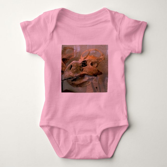 Dino Skull Oil Painting Baby Bodysuit (Front)