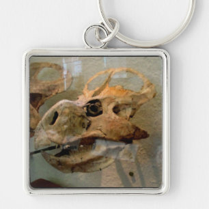 Dino Skull Oil Painting Key Ring