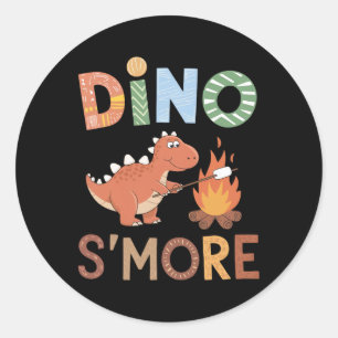 Dino S'more Dinosaur Trex Camping Smores Kawaii S' Classic Round Sticker