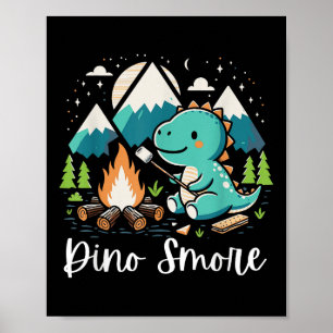 Dino Smore Funny Camping Dinosaur Camper Campfire Poster