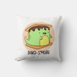 Dino-smore Funny Dinosaur Smore Pun  Cushion