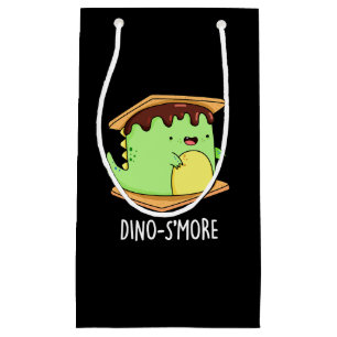 Dino-smore Funny Dinosaur Smore Pun Dark BG Small Gift Bag
