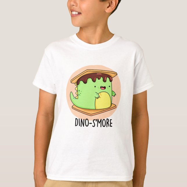 Dino-smore Funny Dinosaur Smore Pun  T-Shirt (Front)
