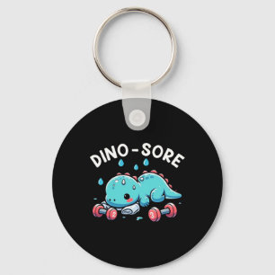 Dino-sore Cute Dinosaur Workout Gym Fitness Motiva Key Ring
