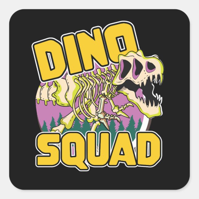 Dino Squad logo Square Sticker (Front)