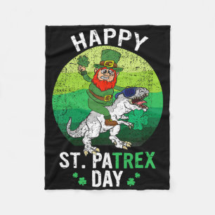 Dino St Patricks Day Shirt Kids Toddler Boys Lepre Fleece Blanket
