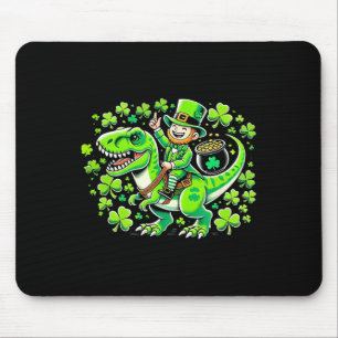 Dino St Patricks Day T-rex Boys St Pats Dinosaur L Mouse Pad