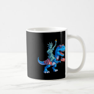 Dino Statue Of Liberty 4th Of July Trex American F Coffee Mug