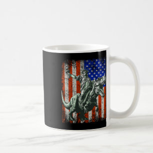 Dino Statue Of Liberty Riding Dinosaur Coffee Mug