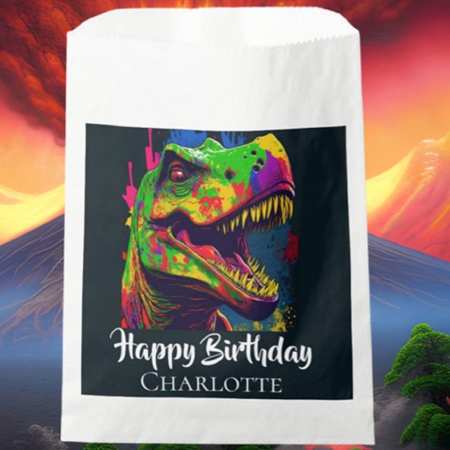 Dino T- Rex Birthday Favour Bag (Bring your dream party to life with our selection of quality Dinosaur themed party supplies)