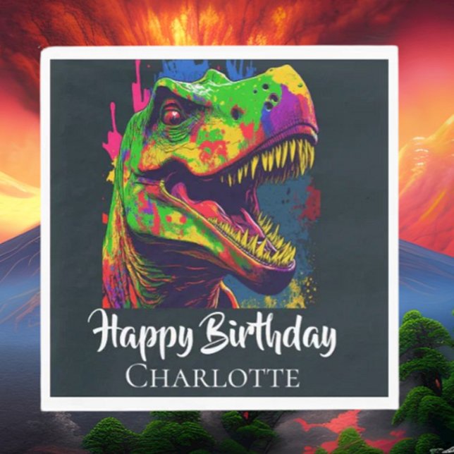Dino T- Rex Birthday Napkin (Bring your dream party to life with our selection of quality Dinosaur themed party supplies )