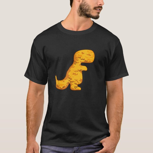 Dino T-Rex Chicken Nugget Pattern Funny Dino Tyran T-Shirt (Front)