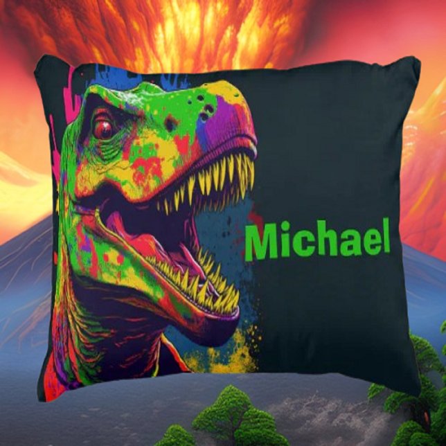 Dino T Rex Cute Kids  Accent Pillow (Bring your dream party to life with our selection of quality Dinosaur themed party supplies )