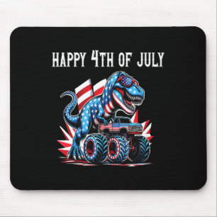 Dino T-rex Shirt For Boys 4th Of July Shirt Americ Mouse Pad