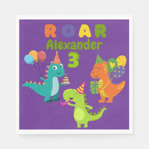 Dino-tastic 3-year old Birthday Party  Napkin
