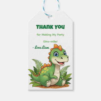 Dino Thank You Birthday Favour Tags