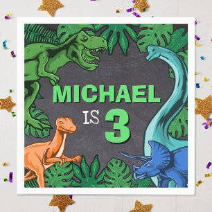 Dino Trex Jurassic Boy Dinosaur Birthday Napkin