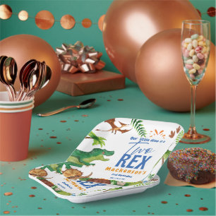 Dino Two rex 2nd boy Dinosaur birthday party Paper Plate