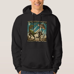 Dino UFO Selfie: Vintage Panic (Men's Hoodie) Hoodie