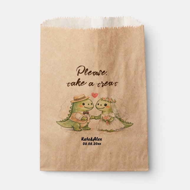 Dino Wedding Favour Bag (Front)