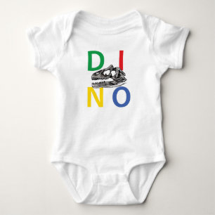 DINO - White Baby Jersey Bodysuit