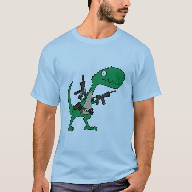 Dino with Guns T-Shirt (Front)