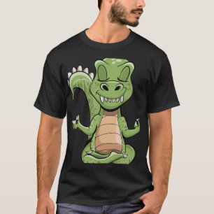 Dino Yoga Dinosaur Dragon Meditating T-rex Yogasau T-Shirt