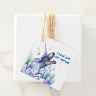 Dinocorn Crystal Unicorn Dinosaur Mystical Party Favour Tags
