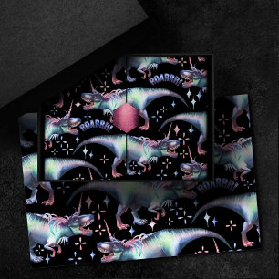 Dinocorn Pattern   Colourful Dinosaur Unicorn Horn Tissue Paper