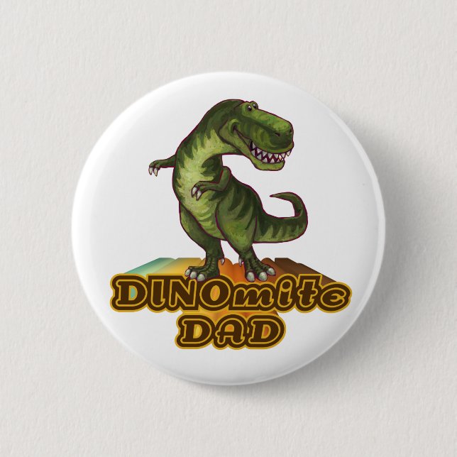 Dinomite Dad 6 Cm Round Badge (Front)