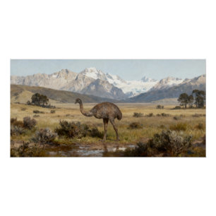 Dinornis robustus – South Island Giant Moa Poster