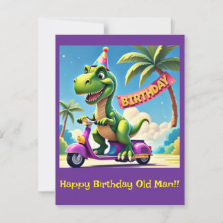 " DINO'S BIRTHDAY JOYRIDE " POSTCARD