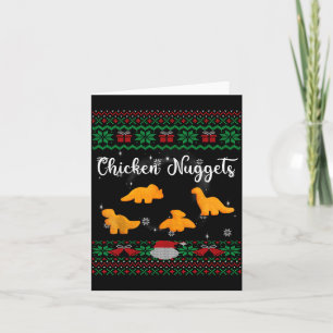 Dinos Chicken Nuggets Ugly Christmas Sweater Funny Card