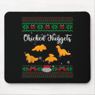 Dinos Chicken Nuggets Ugly Christmas Sweater Funny Mouse Pad