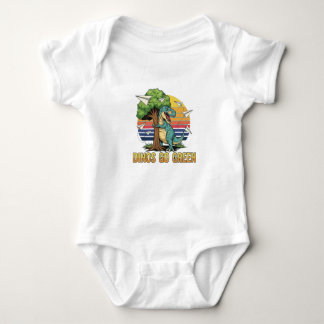DINOS GO GREEN - Retro 80s Eco Dino T-Shirt Baby Bodysuit