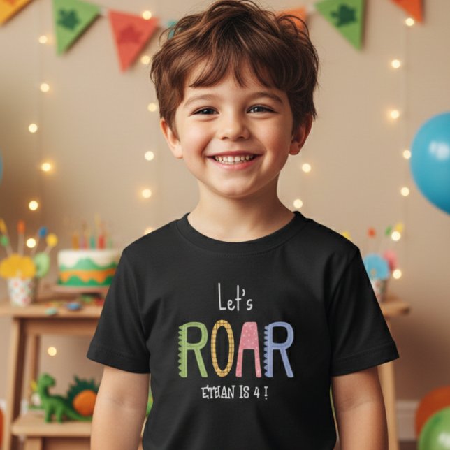 Dinos let's roar prehistoric kids birthday toddler T-Shirt (Creator Uploaded)