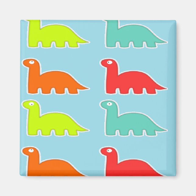 Dinos on blue magnet (Front)