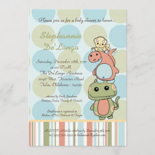 Dinos Play Dinosaurs T Rex Baby Shower Invitation